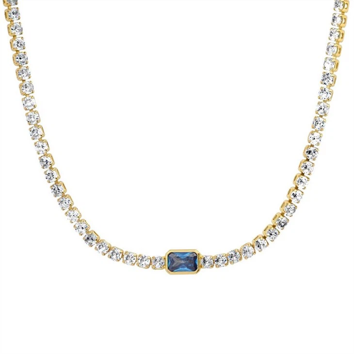 cubic zirconia tennis necklace