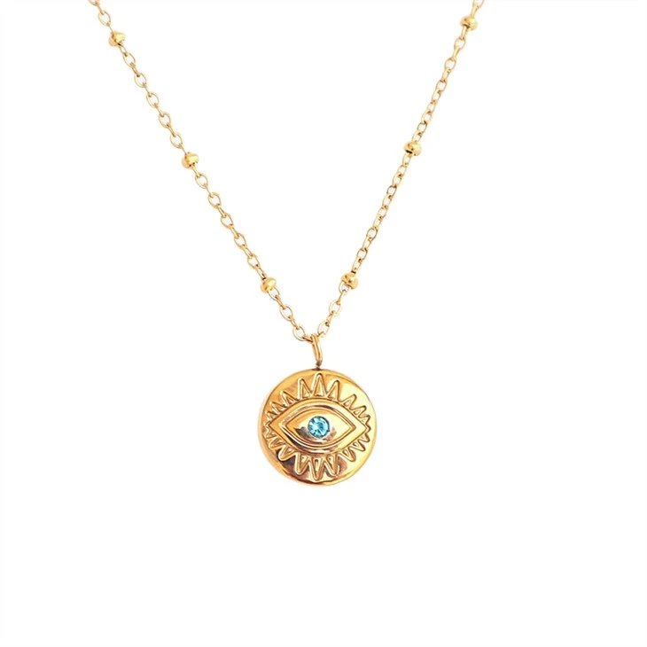 Pozlaćena ogrlica Evil Eye