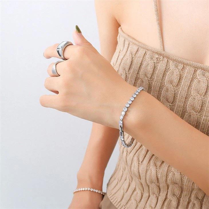 stainless steel tennis bracelet