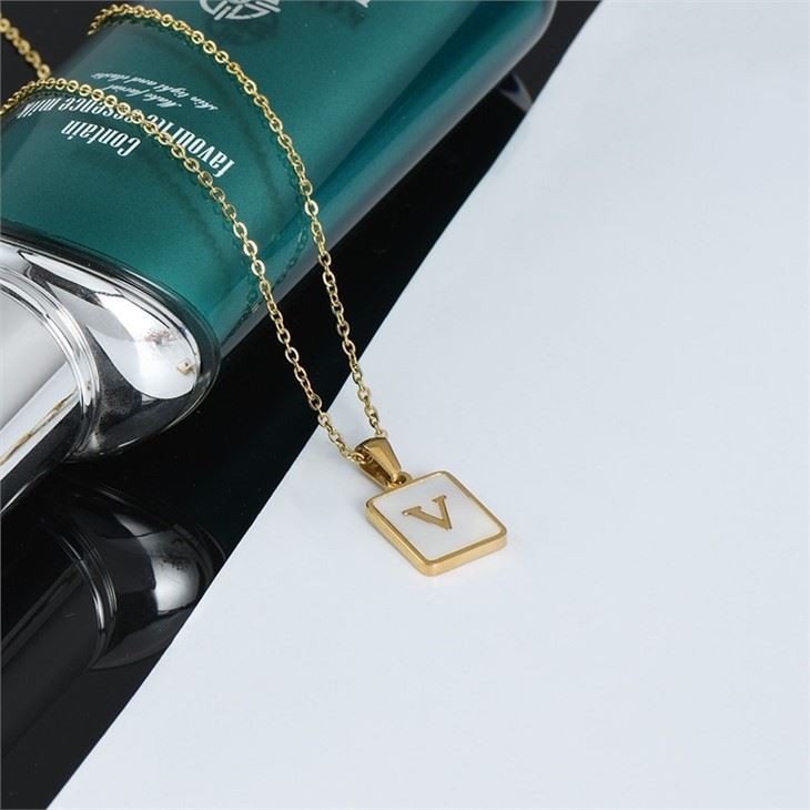 square initial pendant