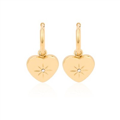 Naušnice u obliku prstena sa šarmom u obliku srca