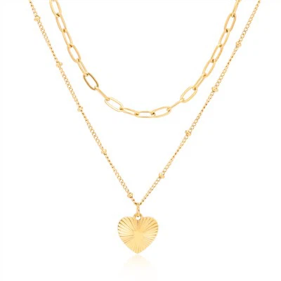 Spajalica, višeslojna ogrlica, privjesak u obliku srca