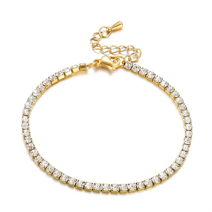gold plated tennis bracelet