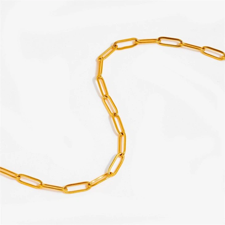 gold plated paperclip chain