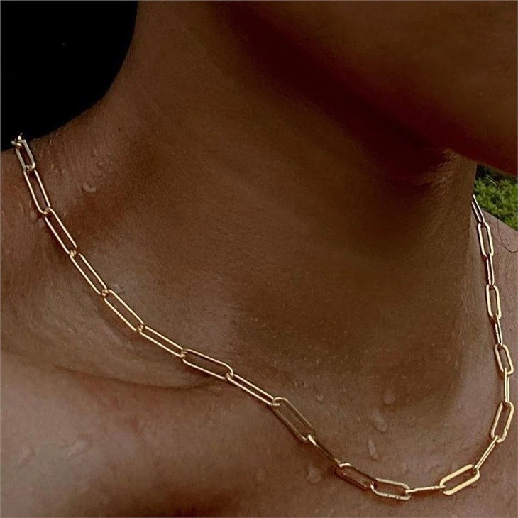 womens paperclip chain necklace