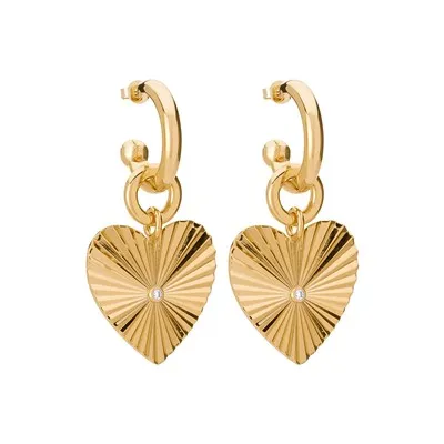 Pozlaćene naušnice u obliku srca