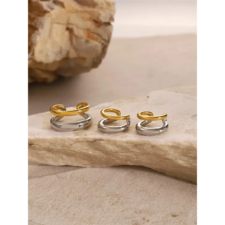 Two Tone Open Double Ring