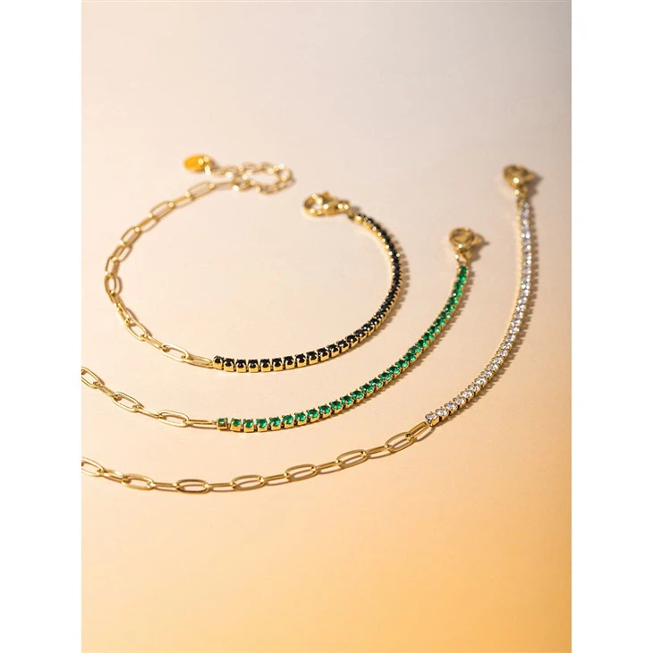 Zircon Mixed Chain Bracelet