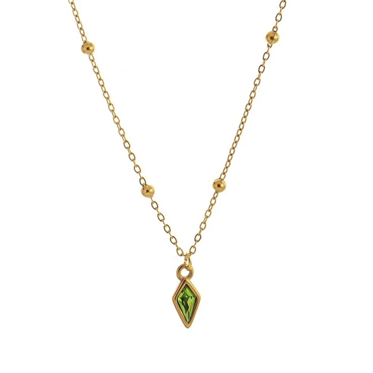 Birthstone Charm Beaded Chain Necklace factory