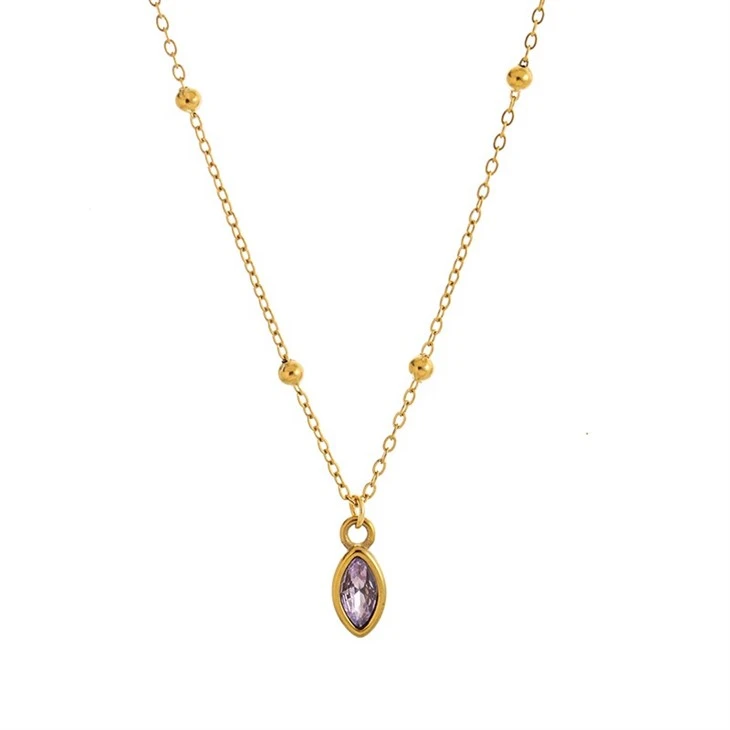 Birthstone Charm Beaded Chain Necklace high quality