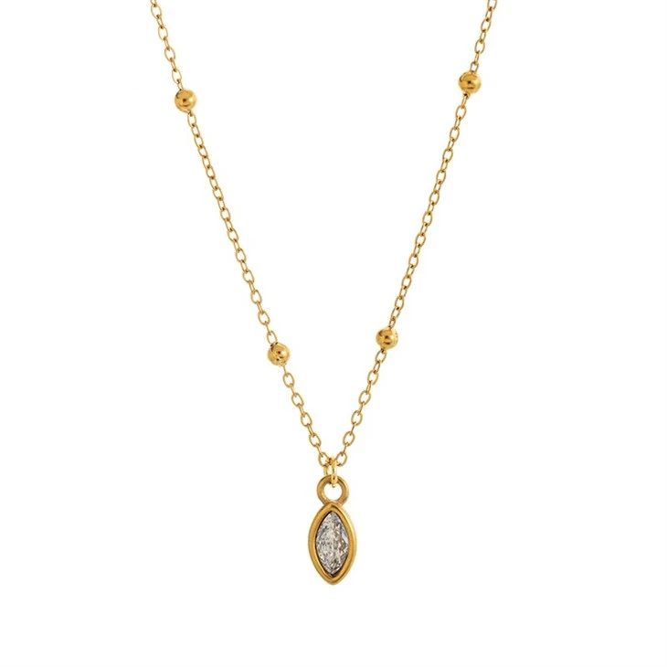 Birthstone Charm Beaded Chain Necklace high quality