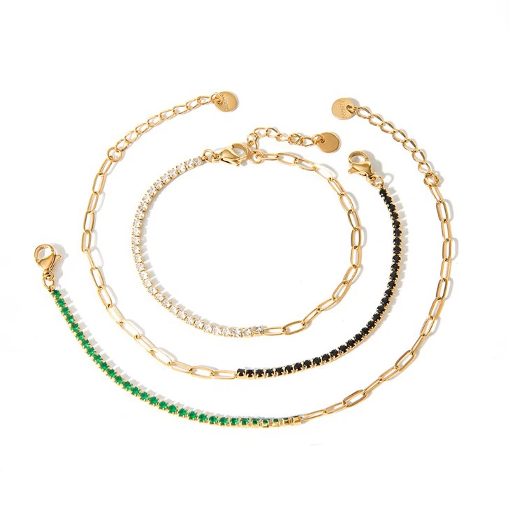 Narukvica s mješovitim lančićem od cirkona