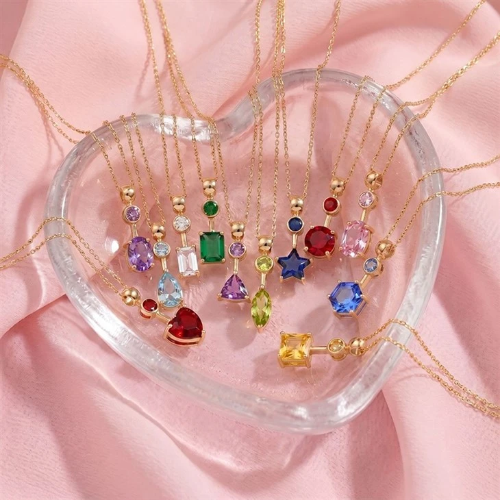 Multi Shape CZ Pendant Necklace high quality