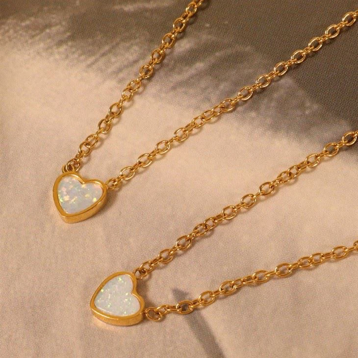Opal Heart Necklace