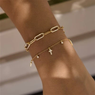 Cross Drop Sparkle narukvica