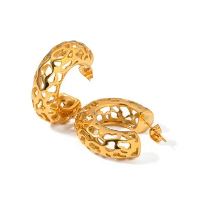 Šuplja velika C HOOP naušnica s nitom