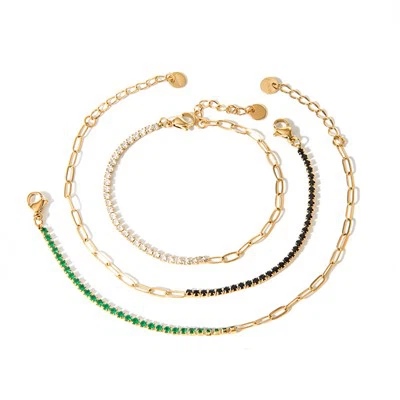 Narukvica s mješovitim lančićem od cirkona