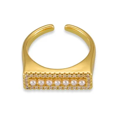 Biserni otvoreni pečatni prsten