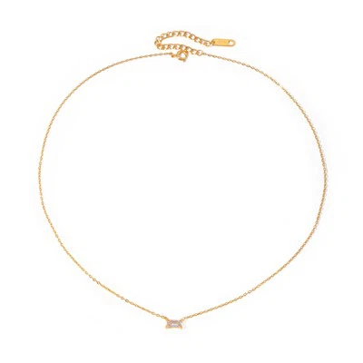 Pravokutna ogrlica s lančićem od cirkona