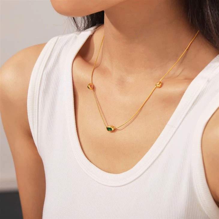 Three Color Stacking Necklace