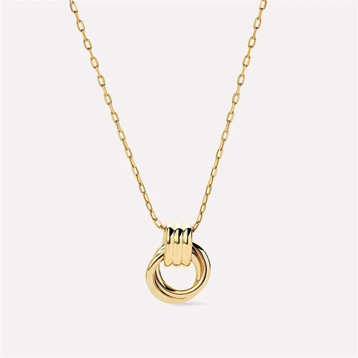 Two Tone Paperclip Pendant Necklace factory