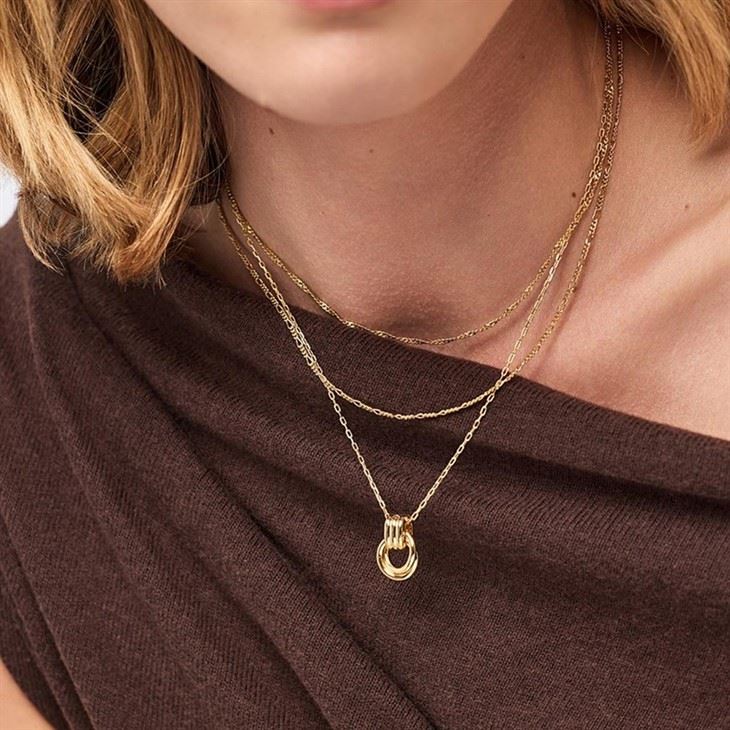 Two Tone Paperclip Pendant Necklace suppliers