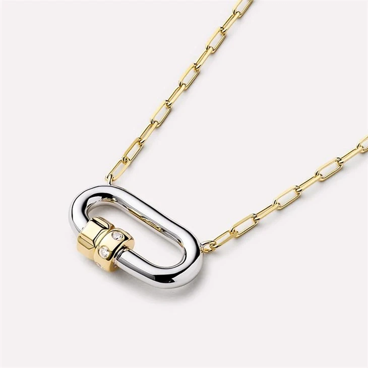 Two Tone Paperclip Pendant Necklace manufacturers