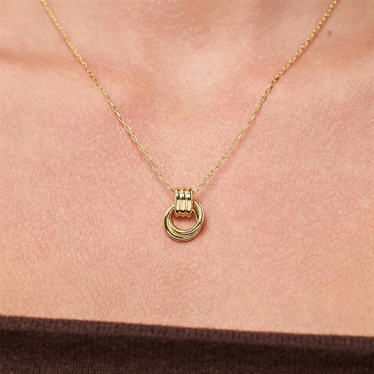 Two Tone Paperclip Pendant Necklace factory
