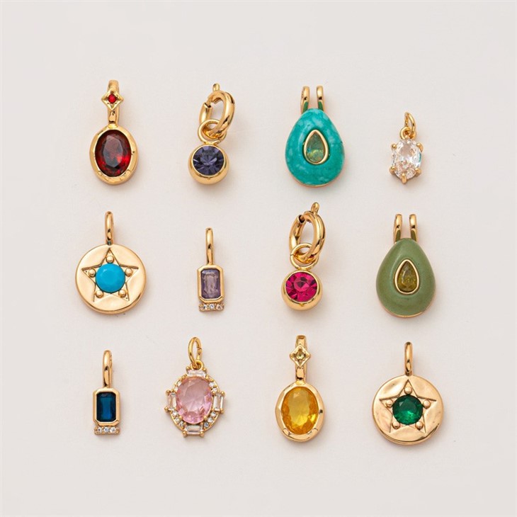 Vintage Natural Stone Stainless Steel Birthstone Charms suppliers