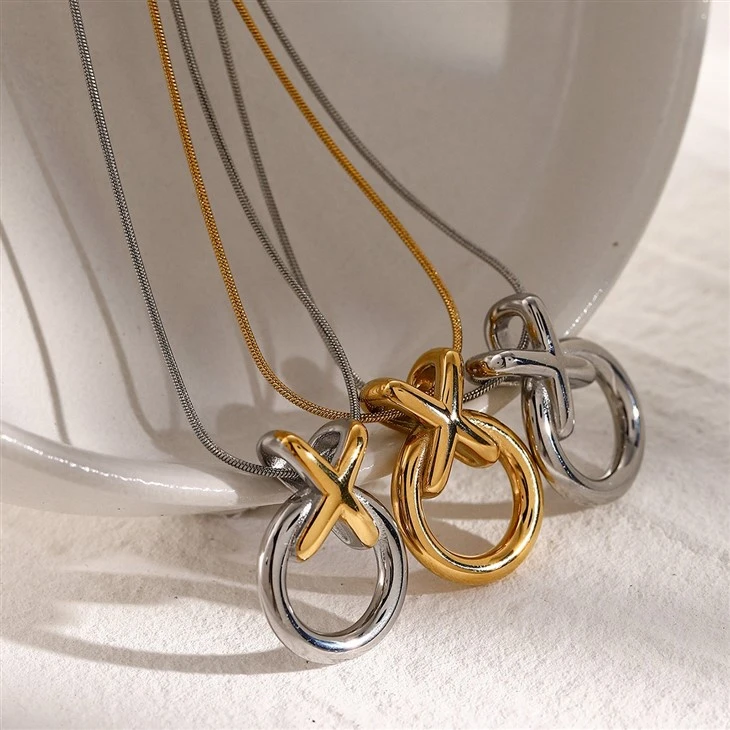 XO Stainless Steel Pendant Necklace