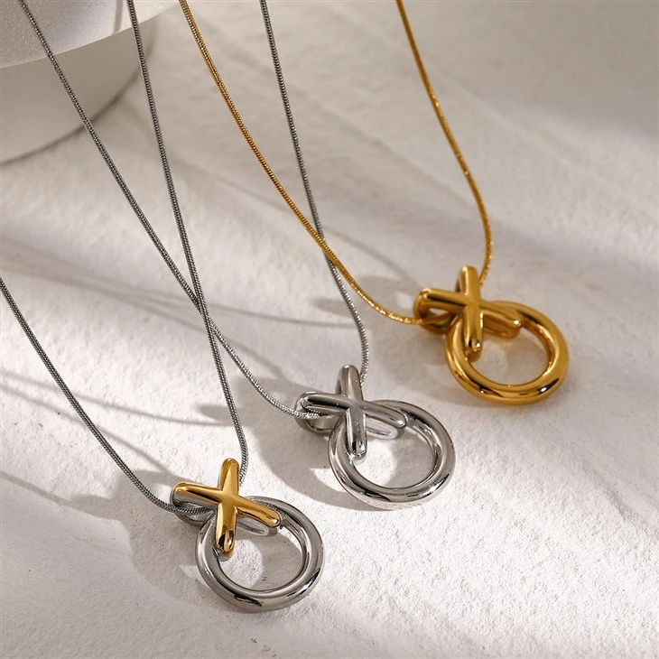 XO Stainless Steel Pendant Necklace